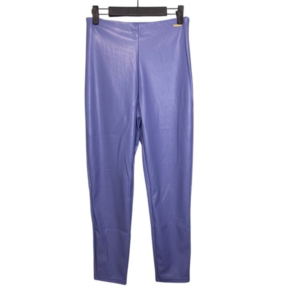 NWT Fabletics Vegan Leather Leggings High Waisted Bellflower Pants‎ Athleisure M